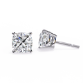 White Gold Cushion Solitaire Diamond Stud Earrings