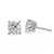 White Gold Cushion Solitaire Diamond Stud Earrings