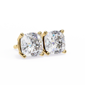Cushion-Cut Natural Diamond Stud Earrings