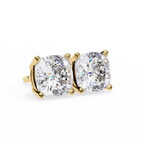 Cushion-Cut Natural Diamond Stud Earrings