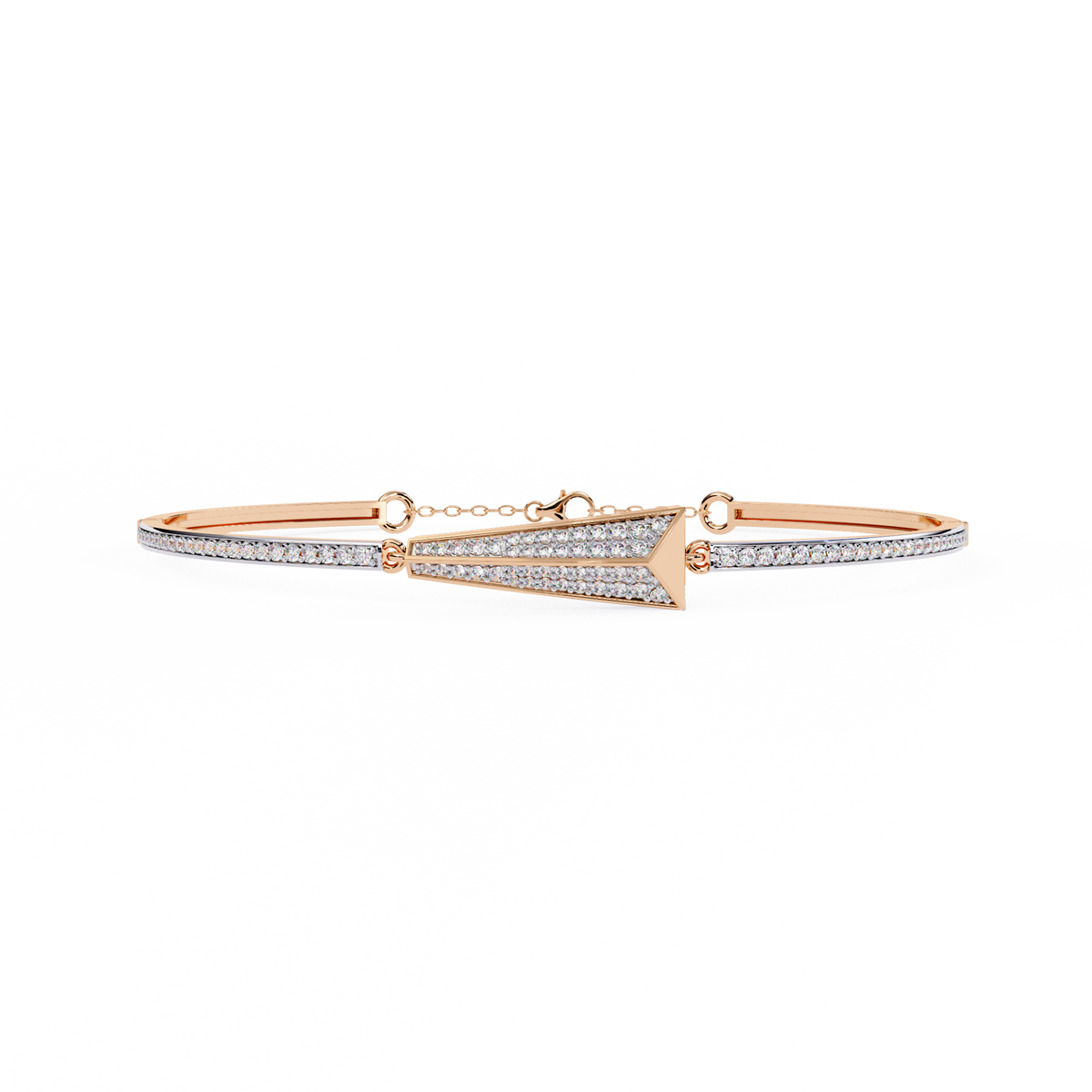 Rose Gold Apex Arrow Diamond Bracelet
