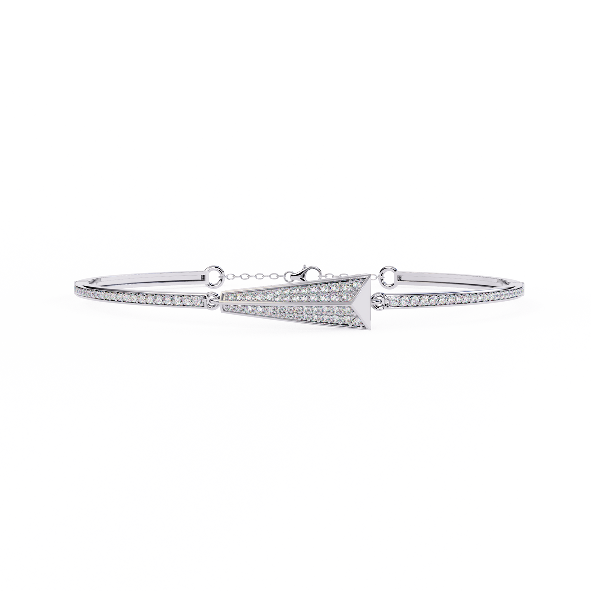 White Gold Pavé Arrowhead Diamond Bracelet
