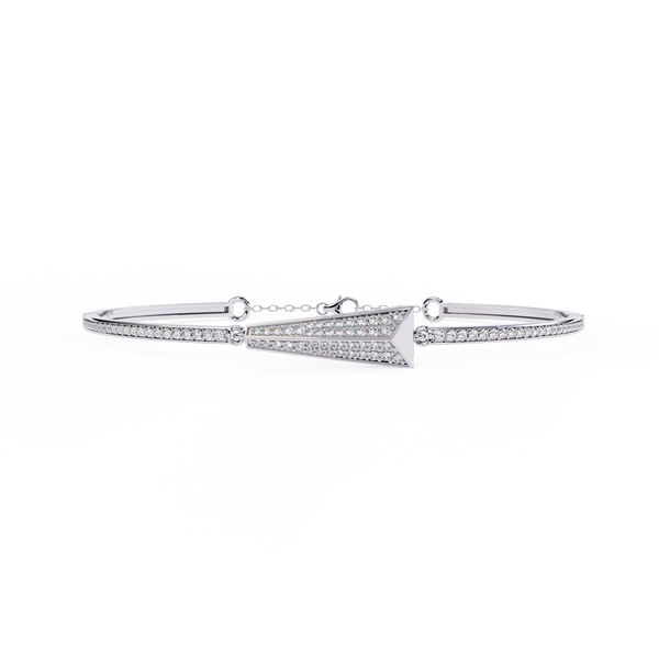 White Gold Pavé Arrowhead Diamond Bracelet