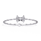White Gold Princess-Cut Starburst Diamond Bracelet