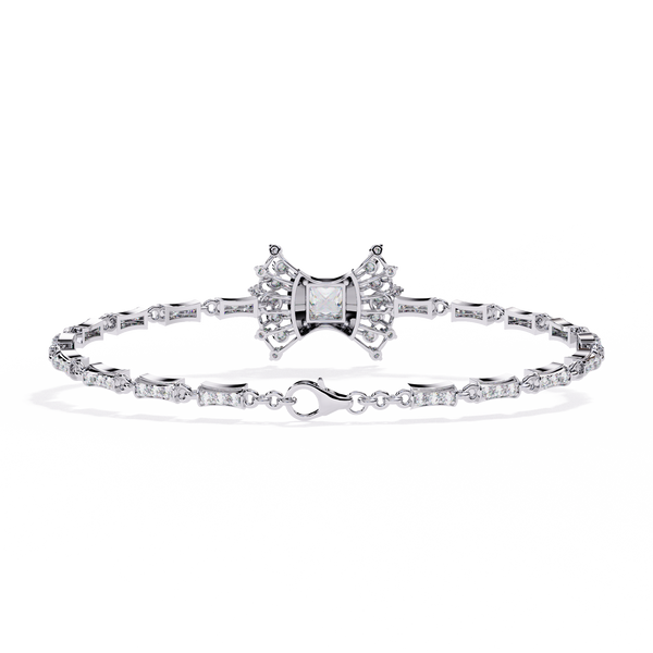 White Gold Princess-Cut Starburst Diamond Bracelet
