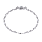White Gold Princess-Cut Starburst Diamond Bracelet