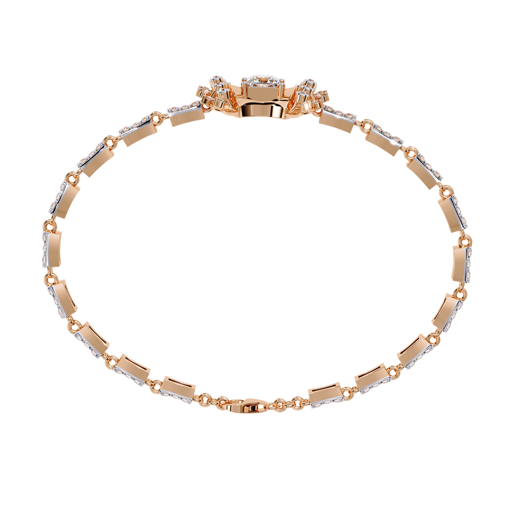 Rose Gold Stella Princess Star Diamond Bracelet