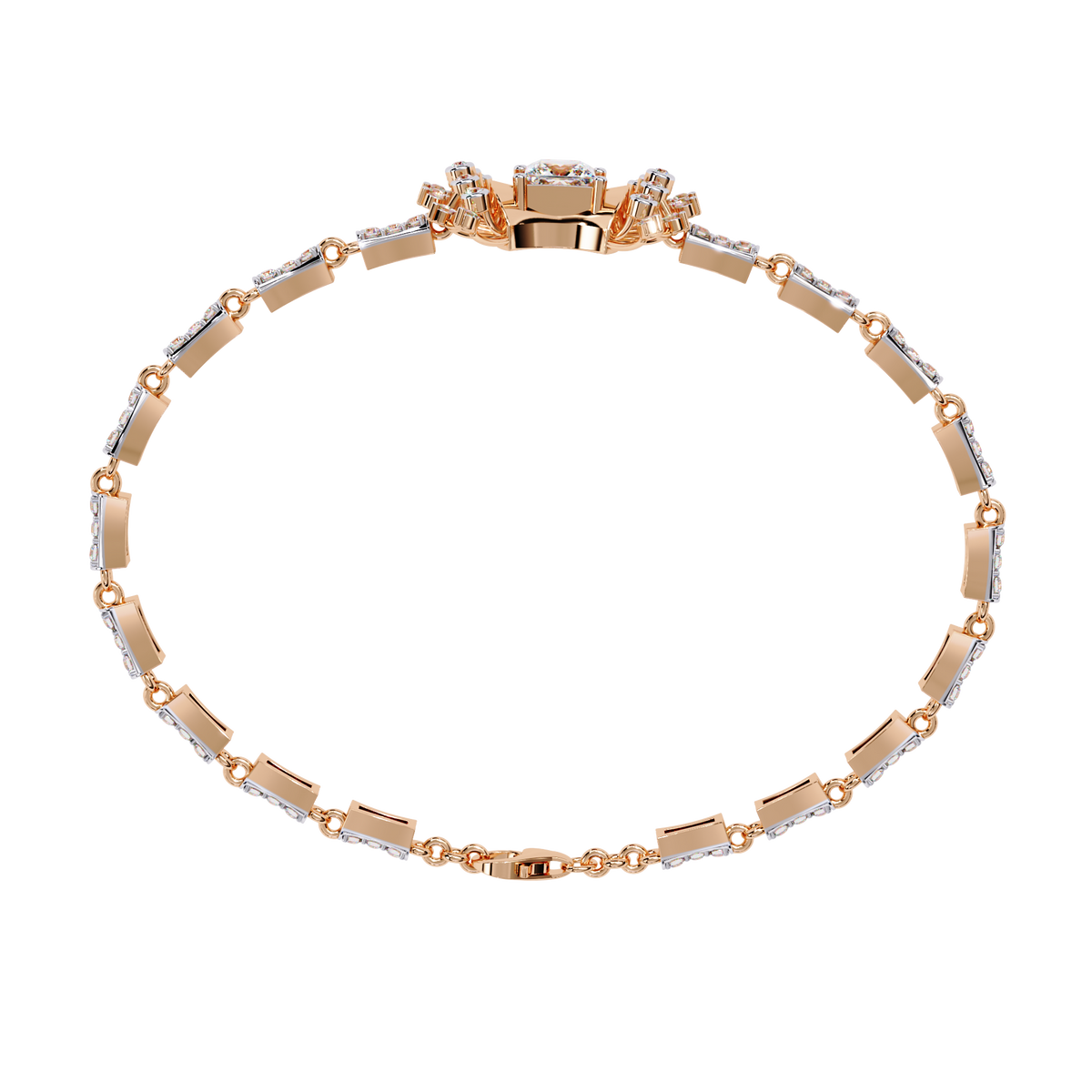 Rose Gold Stella Princess Star Diamond Bracelet