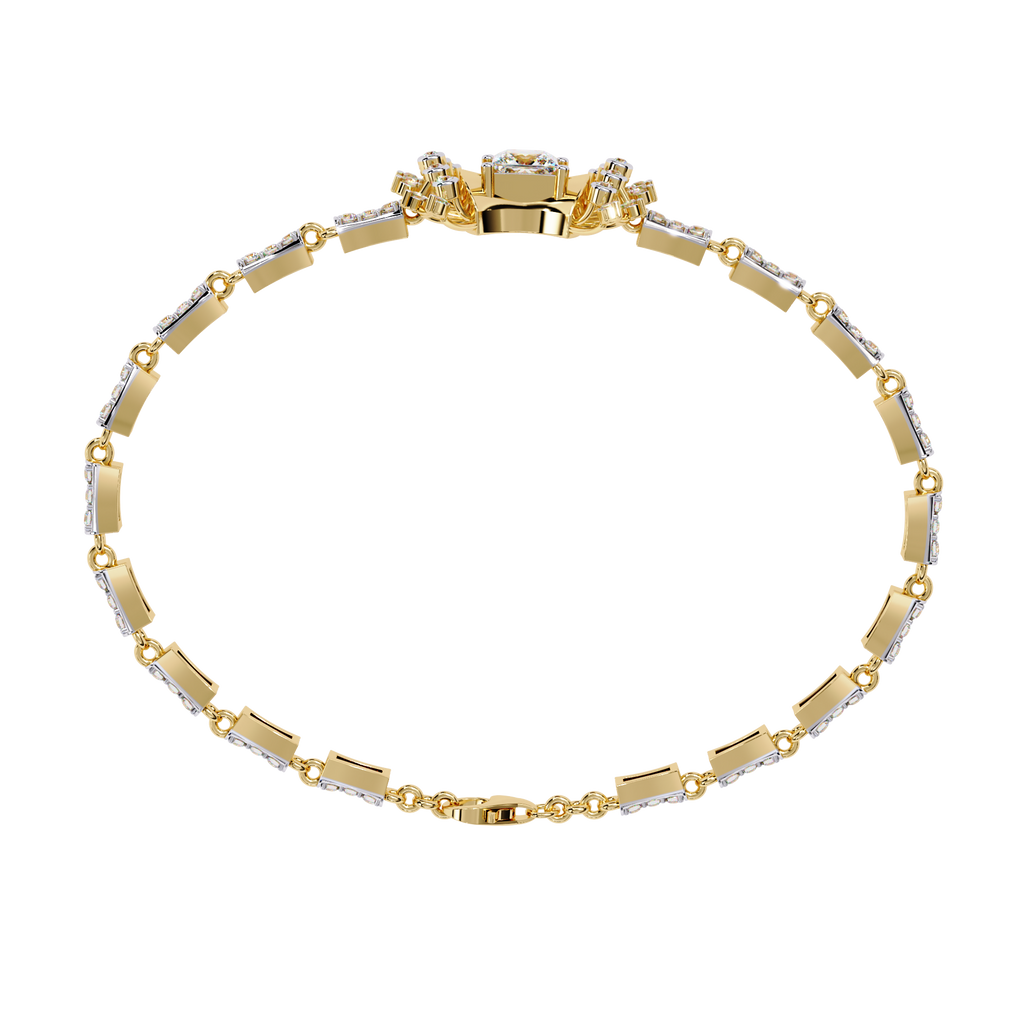 Yellow Gold Stella Princess Star Diamond Bracelet