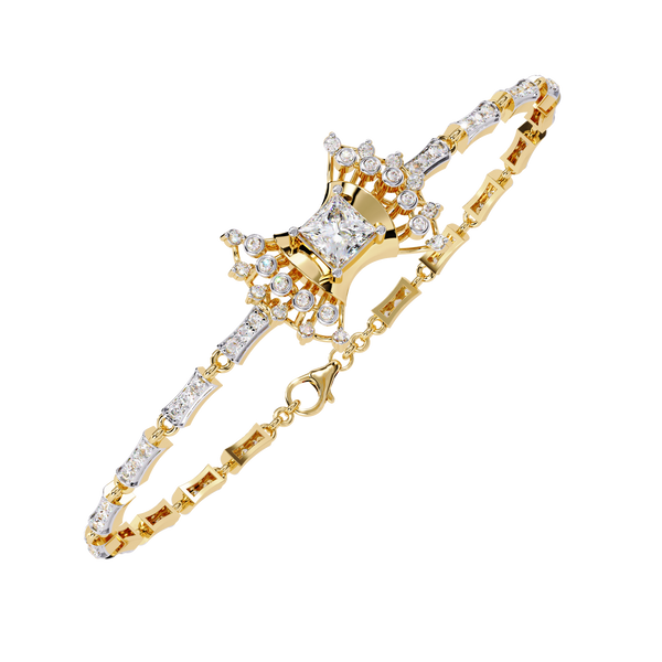 Yellow Gold Stella Princess Star Diamond Bracelet