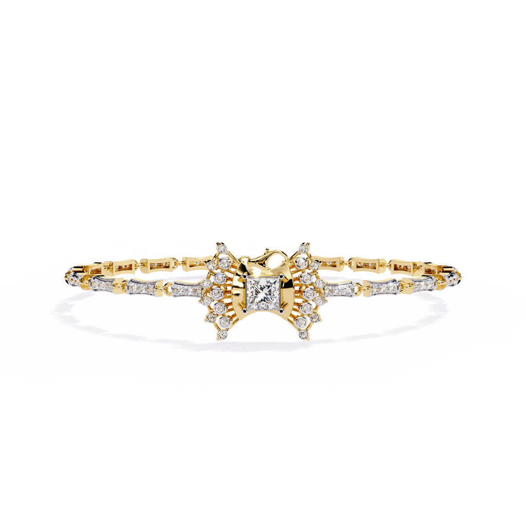 Yellow Gold Stella Princess Star Diamond Bracelet
