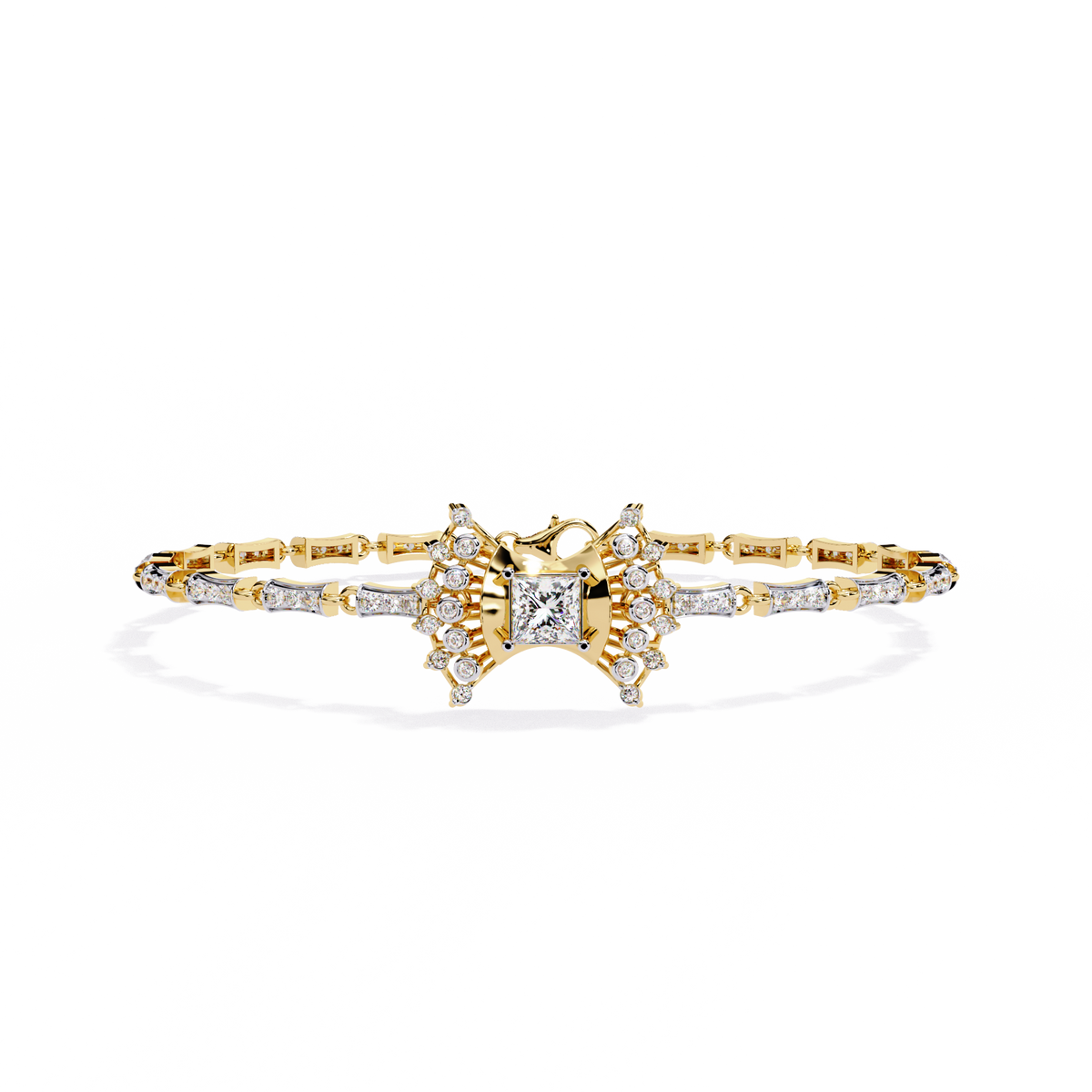 Yellow Gold Stella Princess Star Diamond Bracelet