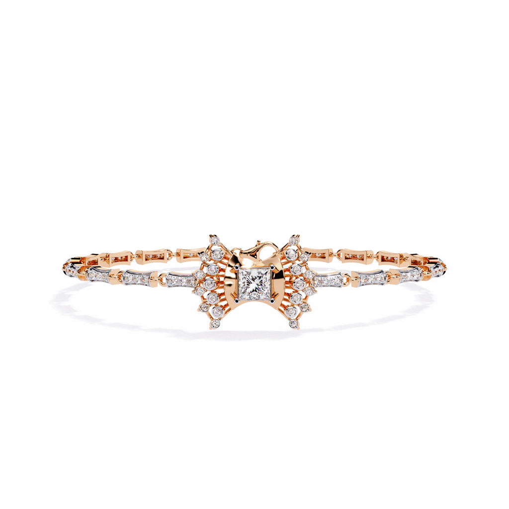 Rose Gold Stella Princess Star Diamond Bracelet