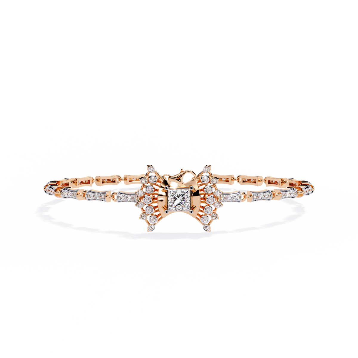 Rose Gold Stella Princess Star Diamond Bracelet