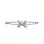 White Gold Princess-Cut Starburst Diamond Bracelet