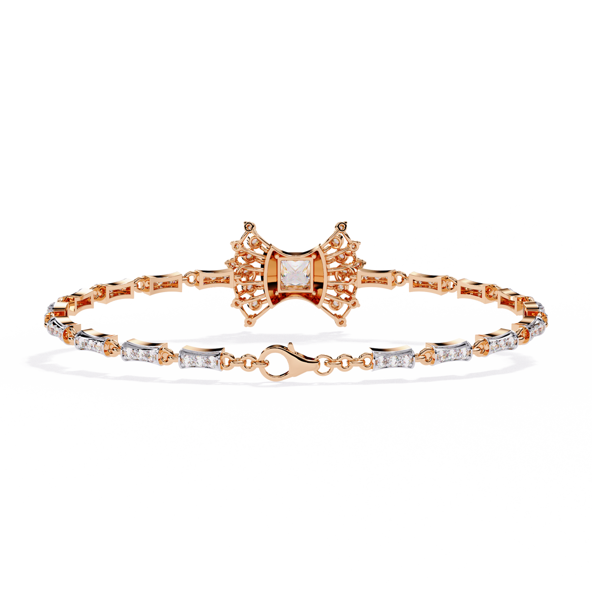 Rose Gold Stella Princess Star Diamond Bracelet