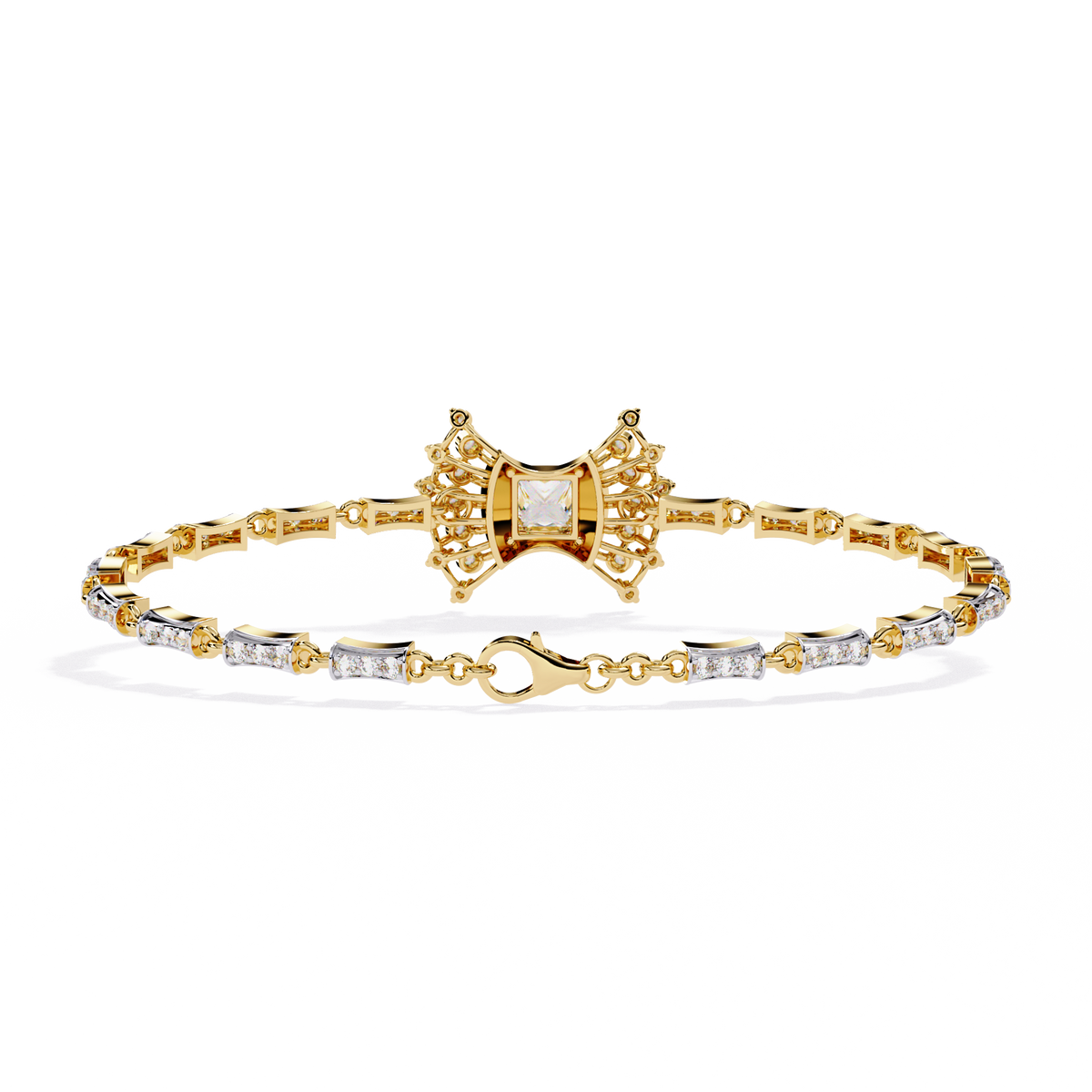 Yellow Gold Stella Princess Star Diamond Bracelet