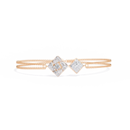 Rose Gold Duo Rhombus Diamond Chain Bracelet