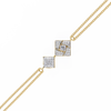 Yellow Gold Duo Rhombus Diamond Chain Bracelet