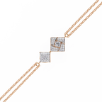 Rose Gold Duo Rhombus Diamond Chain Bracelet