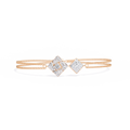 Rose Gold Duo Rhombus Diamond Chain Bracelet