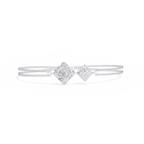 White Gold Twin Kite Cluster Diamond Chain Bracelet