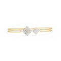 Yellow Gold Duo Rhombus Diamond Chain Bracelet