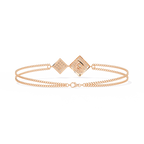 Rose Gold Duo Rhombus Diamond Chain Bracelet