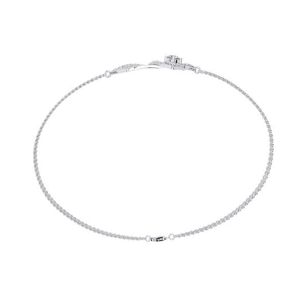 White Gold Twin Kite Cluster Diamond Chain Bracelet