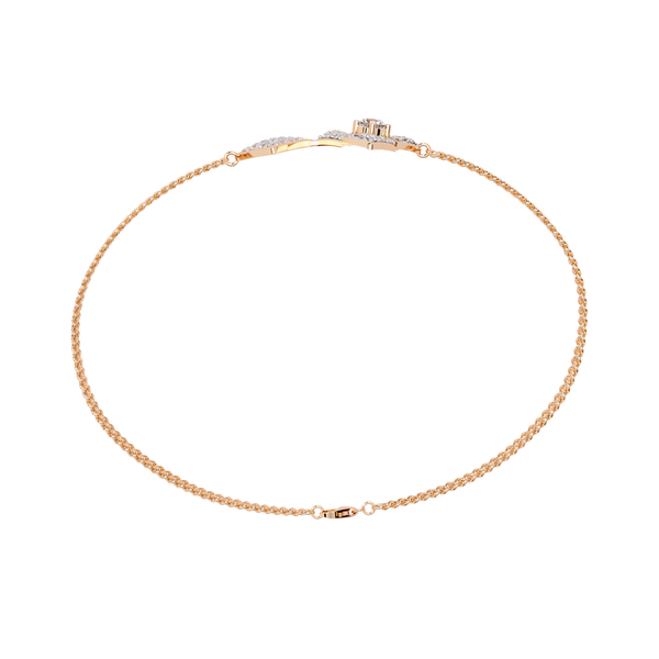 Rose Gold Duo Rhombus Diamond Chain Bracelet