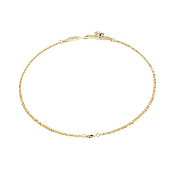 Yellow Gold Duo Rhombus Diamond Chain Bracelet