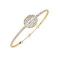 Yellow Gold Eclipse Grid Circle Diamond Bracelet