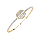 Yellow Gold Eclipse Grid Circle Diamond Bracelet