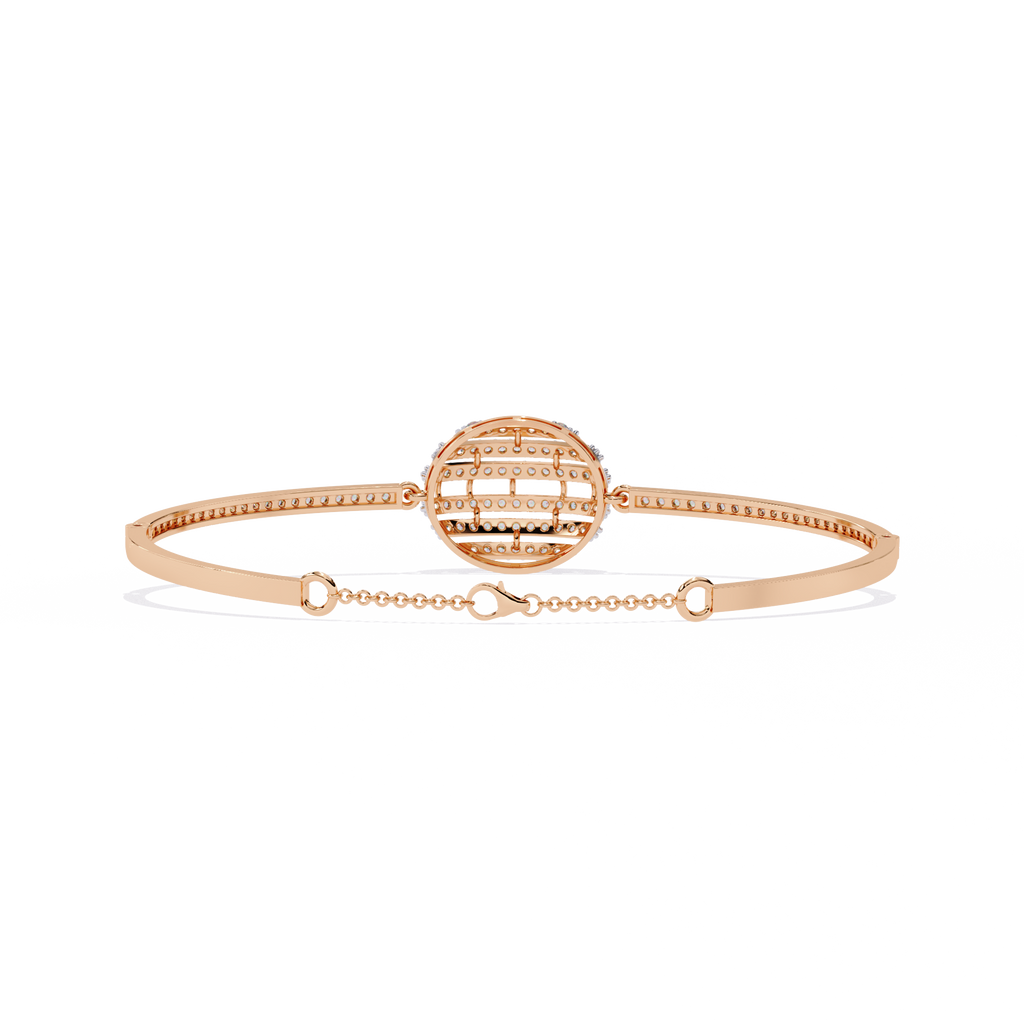 Rose Gold Eclipse Grid Circle Diamond Bracelet