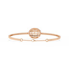 Rose Gold Eclipse Grid Circle Diamond Bracelet