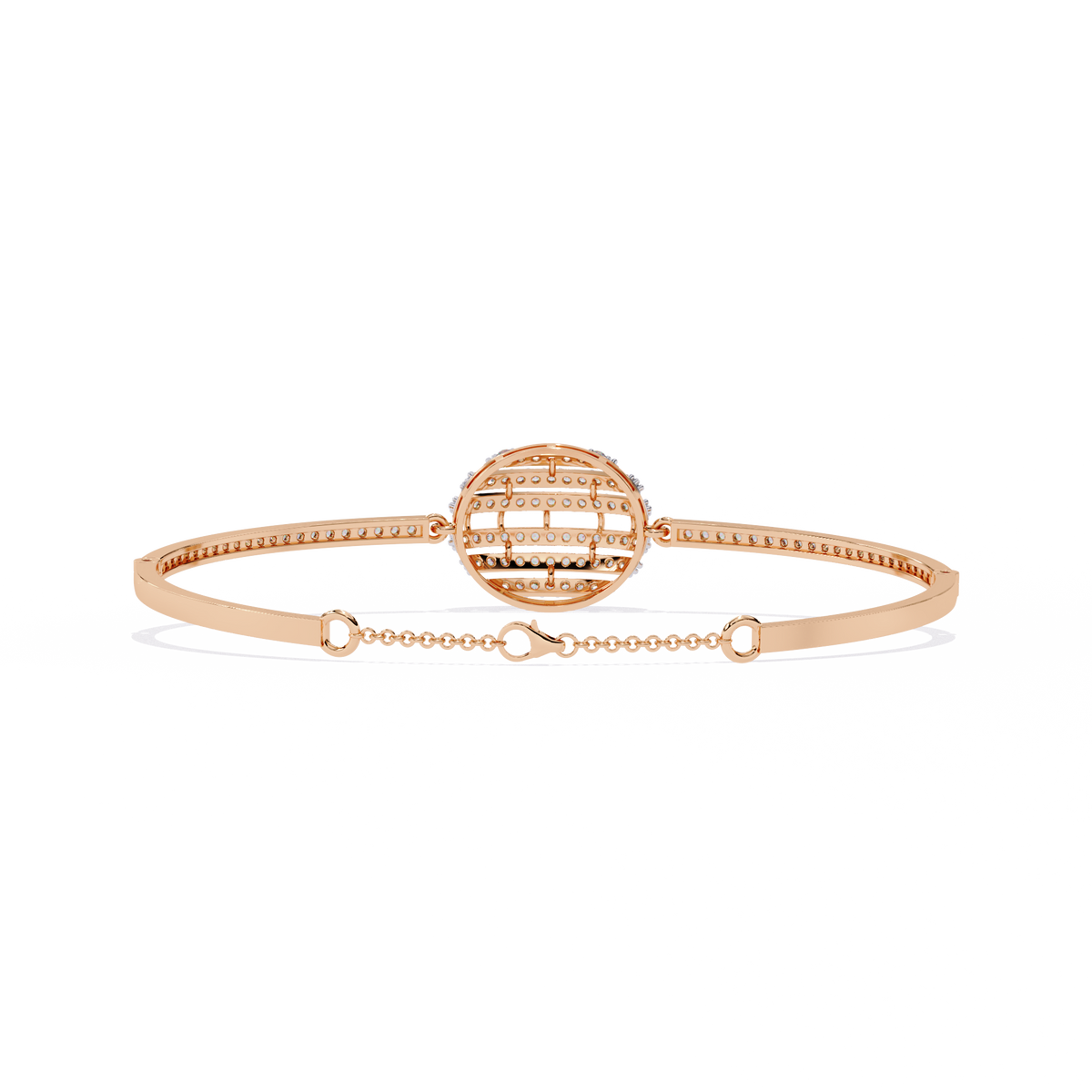 Rose Gold Eclipse Grid Circle Diamond Bracelet