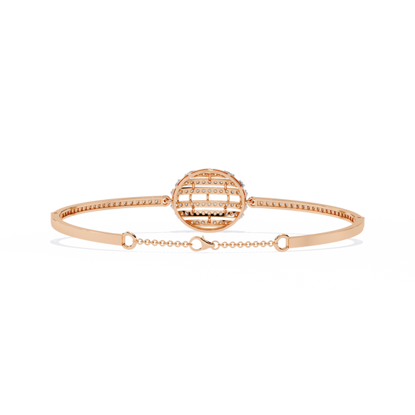 Rose Gold Eclipse Grid Circle Diamond Bracelet