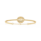 Yellow Gold Eclipse Grid Circle Diamond Bracelet