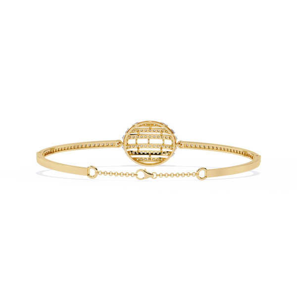 Yellow Gold Eclipse Grid Circle Diamond Bracelet