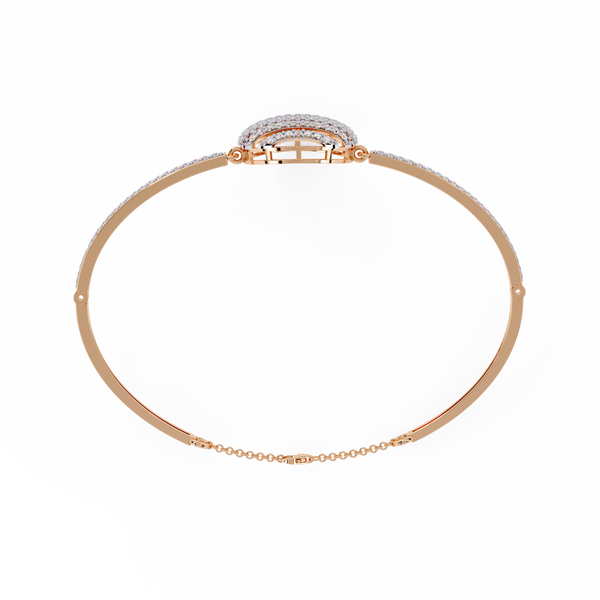 Rose Gold Eclipse Grid Circle Diamond Bracelet