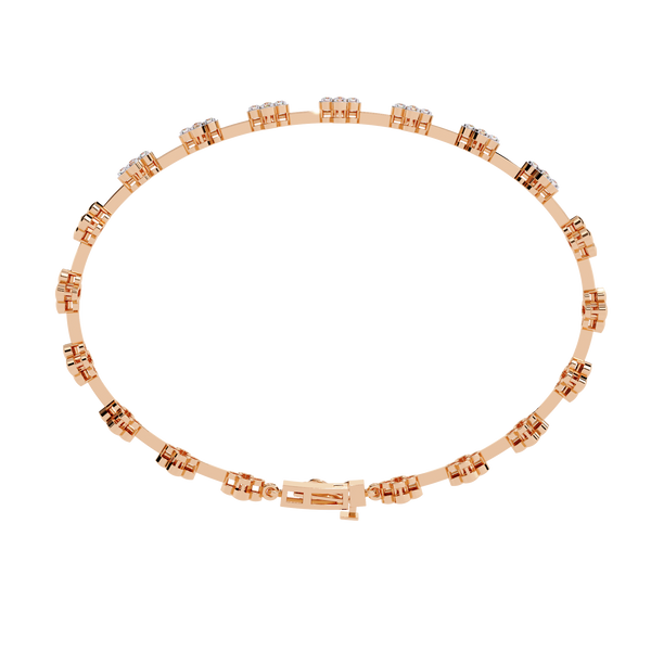 Rose Gold Blossom Station Flower Diamond Bracelet