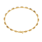 Yellow Gold Blossom Station Flower Diamond Bracelet