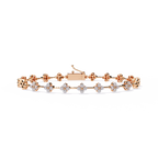 Rose Gold Blossom Station Flower Diamond Bracelet