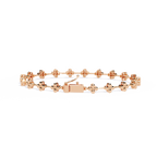 Rose Gold Blossom Station Flower Diamond Bracelet