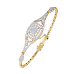 Yellow Gold Regalia Cushion Halo Diamond Bracelet