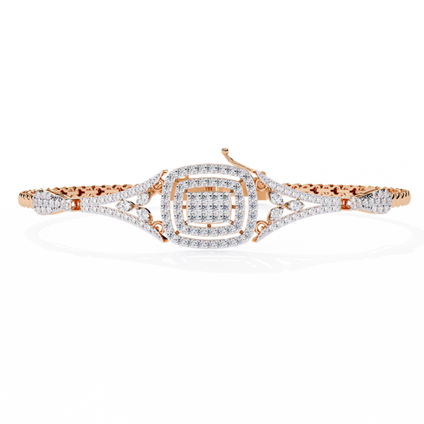 Rose Gold Regalia Cushion Halo Diamond Bracelet