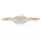 Yellow Gold Regalia Cushion Halo Diamond Bracelet