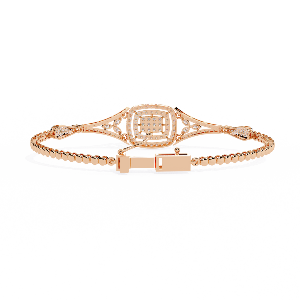 Rose Gold Regalia Cushion Halo Diamond Bracelet