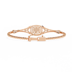 Rose Gold Regalia Cushion Halo Diamond Bracelet
