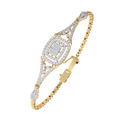 Yellow Gold Regalia Cushion Halo Diamond Bracelet
